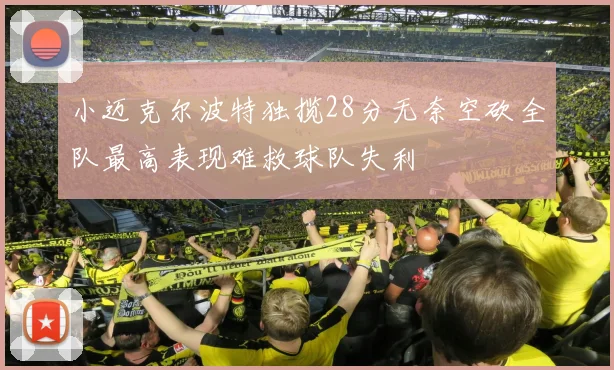 小迈克尔波特独揽28分无奈空砍全队最高表现难救球队失利
